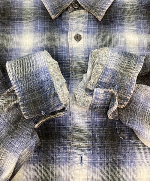 stussy（ステューシー）stussy (ステューシー) ROCCO FLANNEL PLAID SHIRT/チェックネルシャツ ネイビー×ブラック サイズ:Lの古着・服飾アイテム