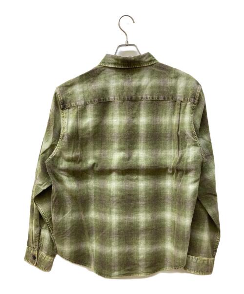 stussy（ステューシー）stussy (ステューシー) ROCCO FLANNEL PLAID SHIRT/チェックネルシャツ カーキ サイズ:Ｌの古着・服飾アイテム
