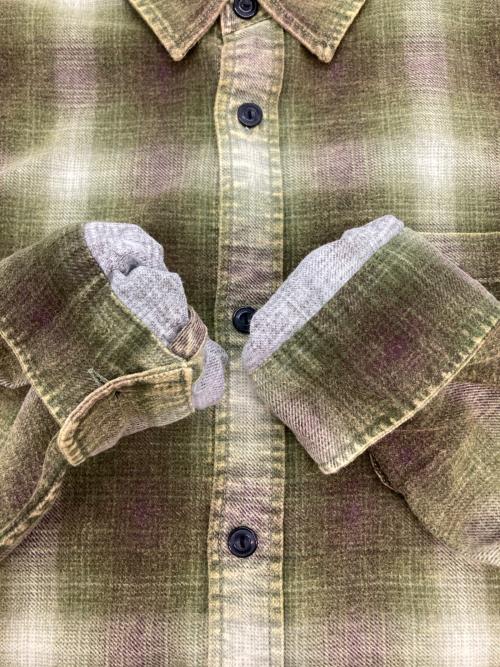 stussy（ステューシー）stussy (ステューシー) ROCCO FLANNEL PLAID SHIRT/チェックネルシャツ カーキ サイズ:Ｌの古着・服飾アイテム