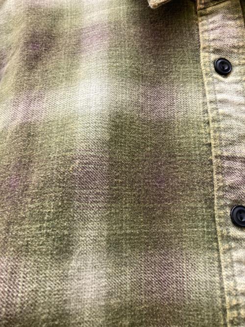 stussy（ステューシー）stussy (ステューシー) ROCCO FLANNEL PLAID SHIRT/チェックネルシャツ カーキ サイズ:Ｌの古着・服飾アイテム