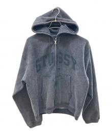 stussy（ステューシー）の古着「Faded Graphic Zip Hoodie/ロゴジップパーカー」｜ブラック