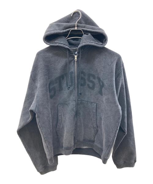 stussy（ステューシー）stussy (ステューシー) Faded Graphic Zip Hoodie/ロゴジップパーカー ブラック サイズ:Lの古着・服飾アイテム