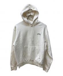 stussy（ステューシー）の古着「ワンポイントロゴプルオーバーパーカー」｜ホワイト