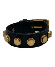 Yves Saint Laurent（イヴサンローラン）の古着「スタッズレザーバングル」｜ブラック