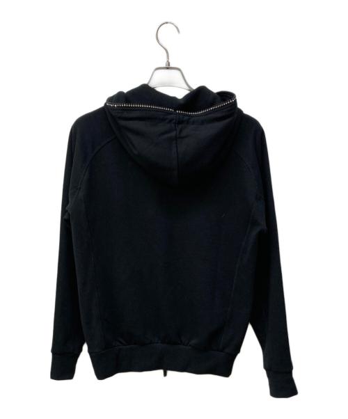 1piu1uguale3（ウノピュウノウグァーレトレ）1piu1uguale3 (ウノピュウノウグァーレトレ) ラインストーンジップパーカー ブラック サイズ:Ｍの古着・服飾アイテム