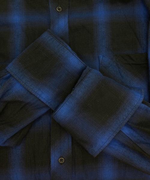 MIYAGIHIDETAKA（ミヤギヒデタカ）MIYAGIHIDETAKA (ミヤギヒデタカ) オンブレチェックシャツ ブルー サイズ:Ｍの古着・服飾アイテム