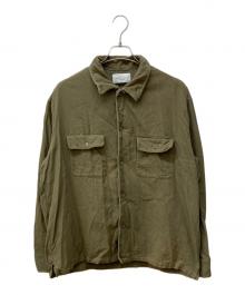 UNUSED（アンユーズド）の古着「ステッチデザインオープンカラーシャツ」｜カーキ