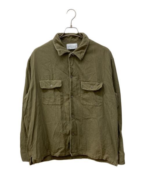 UNUSED（アンユーズド）UNUSED (アンユーズド) ステッチデザインオープンカラーシャツ カーキ サイズ:Lの古着・服飾アイテム