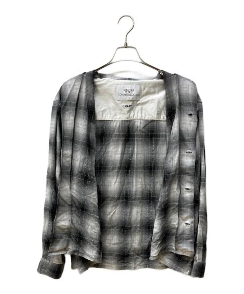 SPECTER FABRIC COMMUNICATION（スペクターファブリックコミュニケーション）SPECTER FABRIC COMMUNICATION (スペクターファブリックコミュニケーション) PLAY/オンブレオープンカラーシャツ グレー サイズ:17　1/2の古着・服飾アイテム