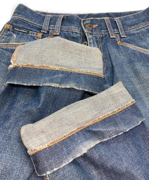 DOLCE & GABBANA（ドルチェ＆ガッバーナ）DOLCE & GABBANA (ドルチェ＆ガッバーナ) ダメージ加工デニムパンツ インディゴ サイズ:44の古着・服飾アイテム