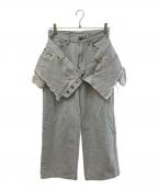 kotohayokozawaコトハヨコザワ）の古着「レイヤードデニムパンツ」｜インディゴ