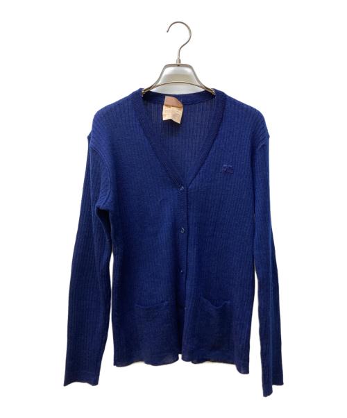 courreges（クレージュ）courreges (クレージュ) ロゴ刺繍リブ編みカーディガン ネイビー サイズ:不明の古着・服飾アイテム