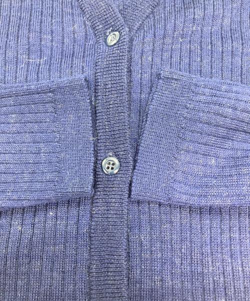 courreges（クレージュ）courreges (クレージュ) ロゴ刺繍リブ編みカーディガン ネイビー サイズ:不明の古着・服飾アイテム