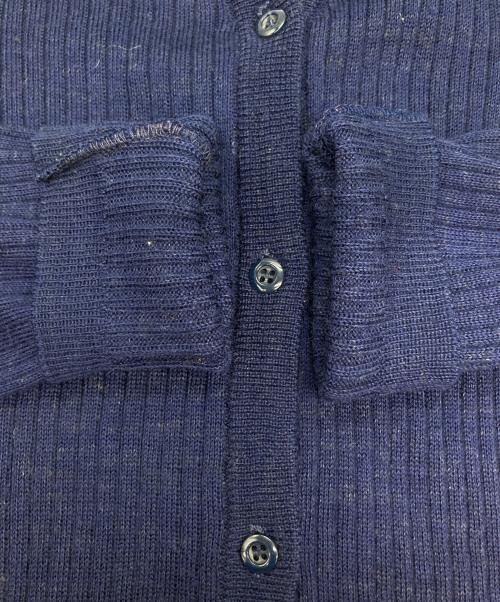 courreges（クレージュ）courreges (クレージュ) ロゴ刺繍リブ編みカーディガン ネイビー サイズ:不明の古着・服飾アイテム