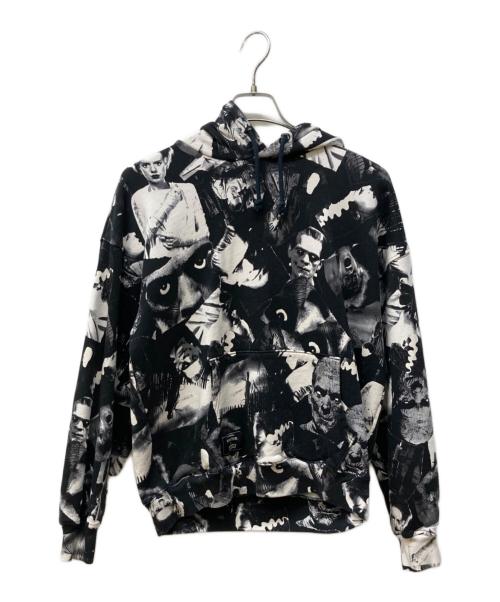 LEVI'S（リーバイス）LEVI'S (リーバイス) universal mosters 総柄プルオーバーパーカー ブラック×ホワイト サイズ:Sの古着・服飾アイテム