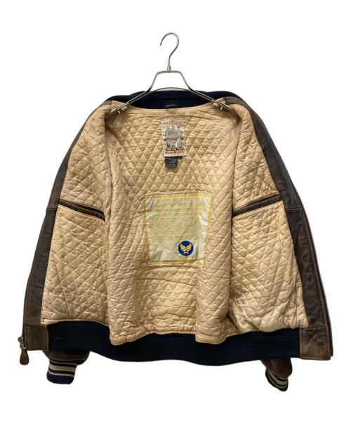 AVIREX（アヴィレックス）AVIREX (アヴィレックス) レザースタジャン ブラウン サイズ:Sの古着・服飾アイテム