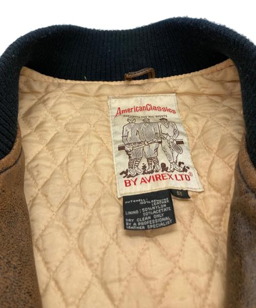 AVIREX（アヴィレックス）AVIREX (アヴィレックス) レザースタジャン ブラウン サイズ:Sの古着・服飾アイテム