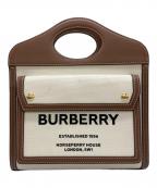 BURBERRYバーバリー）の古着「2wayキャンバスハンドバッグ」｜ブラウン×ベージュ
