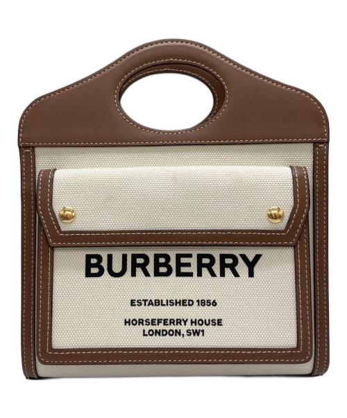 BURBERRY（バーバリー）BURBERRY (バーバリー) 2wayキャンバスハンドバッグ ブラウン×ベージュの古着・服飾アイテム