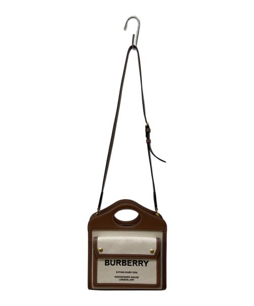 BURBERRY（バーバリー）BURBERRY (バーバリー) 2wayキャンバスハンドバッグ ブラウン×ベージュの古着・服飾アイテム