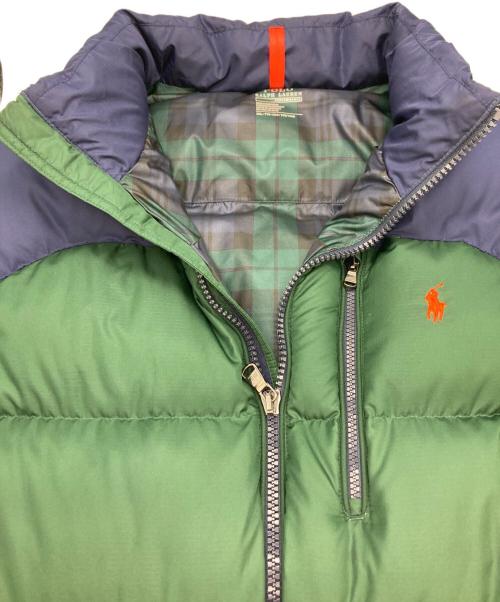 POLO RALPH LAUREN（ポロ・ラルフローレン）POLO RALPH LAUREN (ポロ・ラルフローレン) ダウンベスト グリーン×ネイビー サイズ:XXLの古着・服飾アイテム