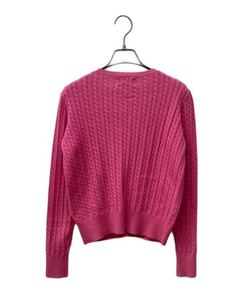 POLO RALPH LAUREN（ポロ・ラルフローレン）POLO RALPH LAUREN (ポロ・ラルフローレン) ケーブルニットカーディガン ピンク サイズ:XL(16)の古着・服飾アイテム