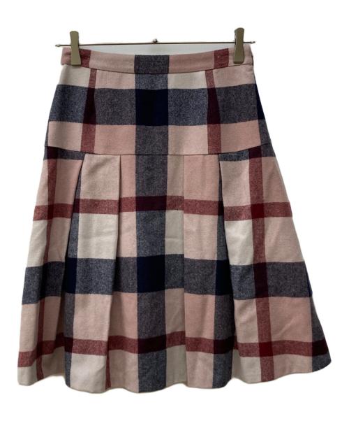 BLUE LABEL CRESTBRIDGE（ブルーレーベルクレストブリッジ）BLUE LABEL CRESTBRIDGE (ブルーレーベルクレストブリッジ) チェックスカート ピンク サイズ:38の古着・服飾アイテム
