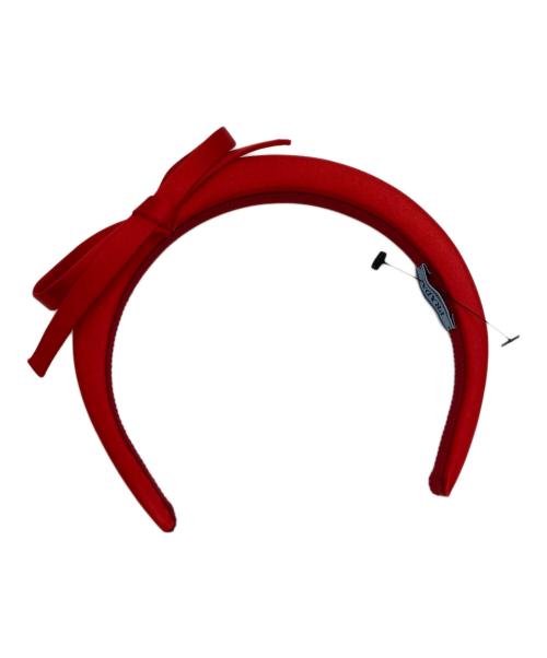 PRADA（プラダ）PRADA (プラダ) リボン付ヘアカチューシャ レッドの古着・服飾アイテム