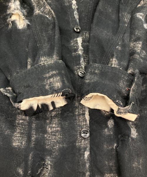 MINUS（マイナス）MINUS (マイナス) ダメージ加工シャツ ブラック サイズ:Freeの古着・服飾アイテム