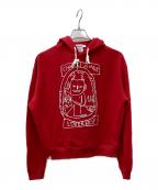 CHARLES JEFFREY LOVERBOYチャールズ ジェフリー ラバーボーイ）の古着「プリント猫耳パーカー」｜レッド