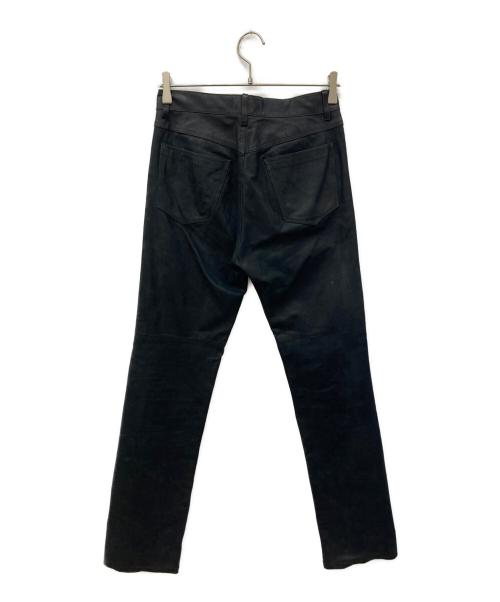 A.P.C.（アーペーセー）A.P.C. (アーペーセー) コーティングカウレザーパンツ ブラック サイズ:71㎝（W28）の古着・服飾アイテム