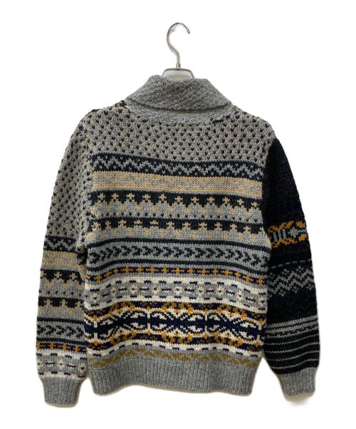 VAN（ヴァン）VAN (ヴァン) カウチンニットカーディガン グレー サイズ:Ｍの古着・服飾アイテム