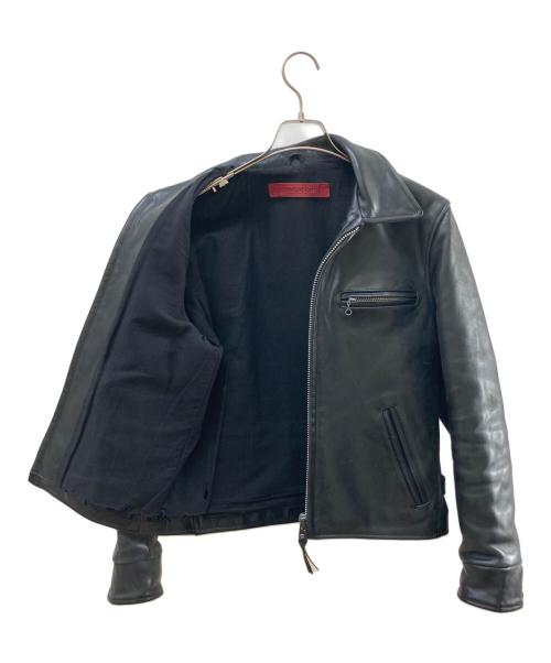 squadron（スクアドロン）squadron (スクアドロン) シングルライダースレザージャケット ブラック サイズ:38の古着・服飾アイテム