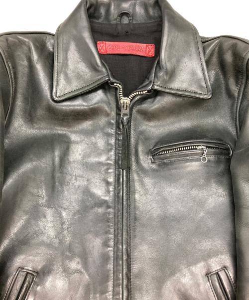 squadron（スクアドロン）squadron (スクアドロン) シングルライダースレザージャケット ブラック サイズ:38の古着・服飾アイテム