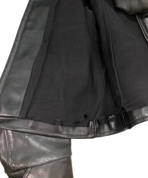 squadron（スクアドロン）squadron (スクアドロン) シングルライダースレザージャケット ブラック サイズ:38の古着・服飾アイテム