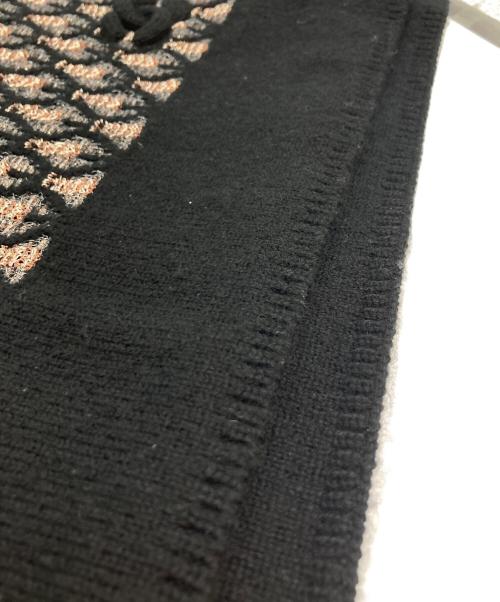 CHANEL（シャネル）CHANEL (シャネル) ココマークカシミヤブレンドマフラー ブラックの古着・服飾アイテム