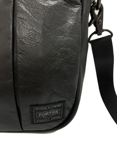 PORTER（ポーター）PORTER (ポーター) オールレザーショルダーバッグ ブラックの古着・服飾アイテム