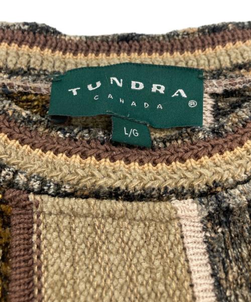 TUNDRA（ツンドラ）TUNDRA (ツンドラ) 3Dニット ブラウン サイズ:Lの古着・服飾アイテム