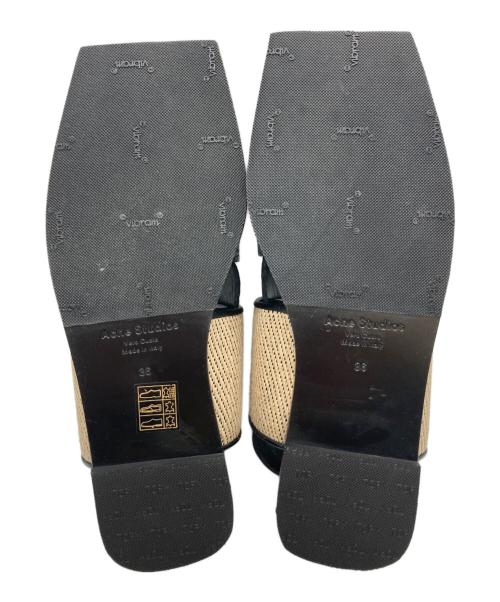 Acne studios（アクネ ストゥディオス）Acne studios (アクネ ストゥディオス) スクエアトゥサンダル ブラック サイズ:36の古着・服飾アイテム