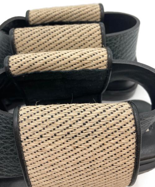 Acne studios（アクネ ストゥディオス）Acne studios (アクネ ストゥディオス) スクエアトゥサンダル ブラック サイズ:36の古着・服飾アイテム