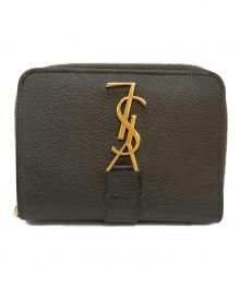 Yves Saint Laurent（イヴサンローラン）の古着「2つ折り財布」｜グレー