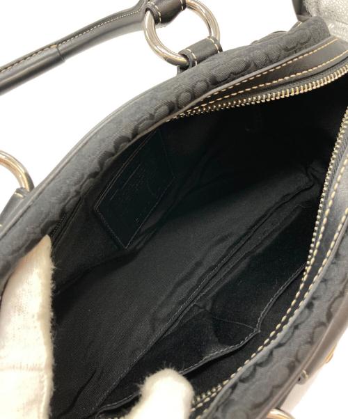 COACH（コーチ）COACH (コーチ) レザーコンビシグネチャーハンドバッグ ブラックの古着・服飾アイテム