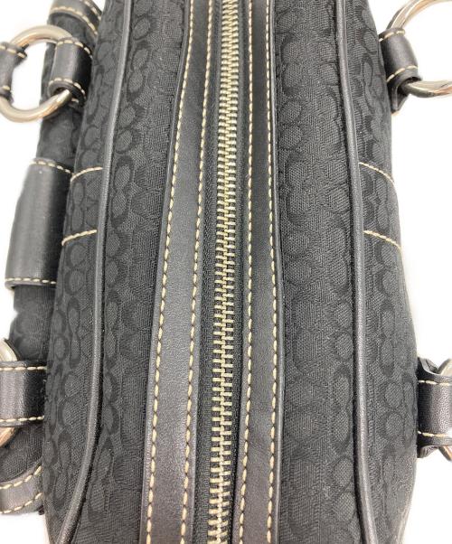 COACH（コーチ）COACH (コーチ) レザーコンビシグネチャーハンドバッグ ブラックの古着・服飾アイテム