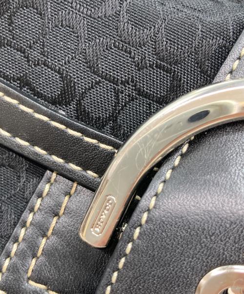 COACH（コーチ）COACH (コーチ) レザーコンビシグネチャーハンドバッグ ブラックの古着・服飾アイテム