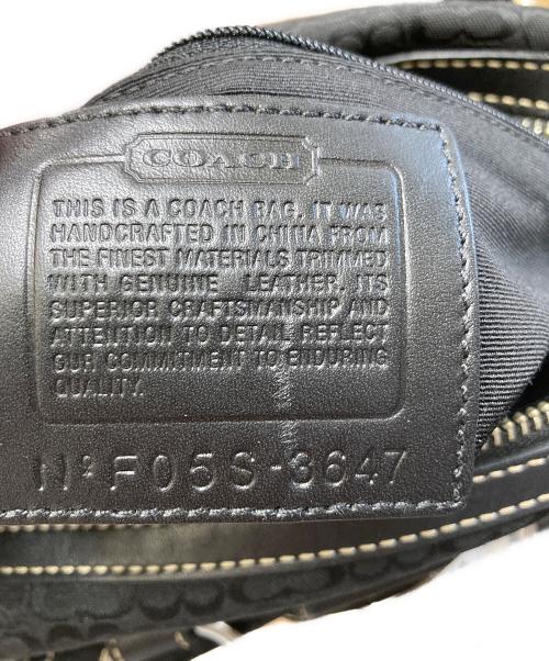COACH（コーチ）COACH (コーチ) レザーコンビシグネチャーハンドバッグ ブラックの古着・服飾アイテム