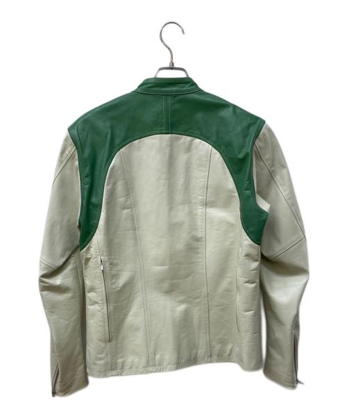 HAROLD'S GEAR（ハロルズギア）harold's gear (ハロルズギア) シングルライダースジャケット グリーン サイズ:Lの古着・服飾アイテム