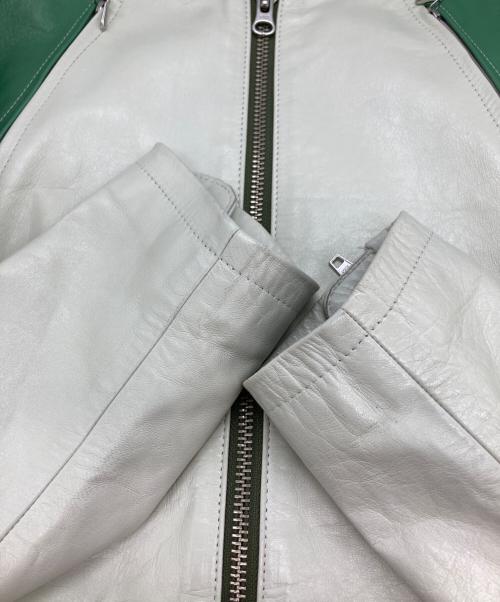 HAROLD'S GEAR（ハロルズギア）harold's gear (ハロルズギア) シングルライダースジャケット グリーン サイズ:Lの古着・服飾アイテム