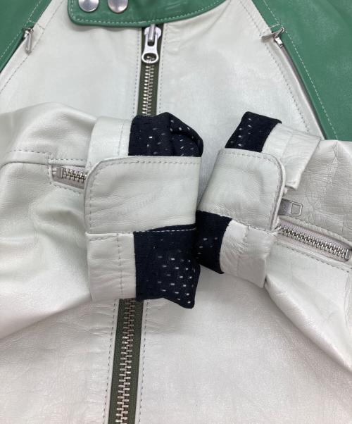 HAROLD'S GEAR（ハロルズギア）harold's gear (ハロルズギア) シングルライダースジャケット グリーン サイズ:Lの古着・服飾アイテム