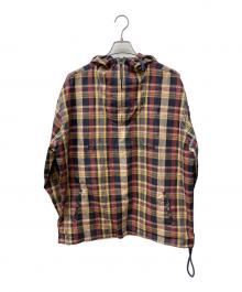 POLO RALPH LAUREN（ポロ・ラルフローレン）の古着「コットンツイルチェックアノラックパーカー」｜ネイビー×レッド