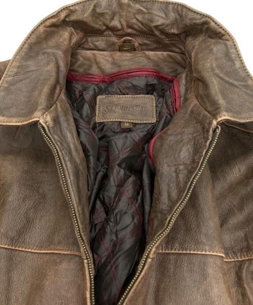 ST JOHN'S BAY（セントジョンズベイ）ST JOHN'S BAY (セントジョンズベイ) レザージャケット ブラウン サイズ:XLの古着・服飾アイテム